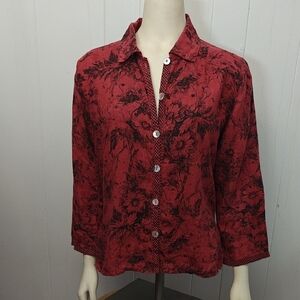 Habitat Red Floral Button-Down Shirt